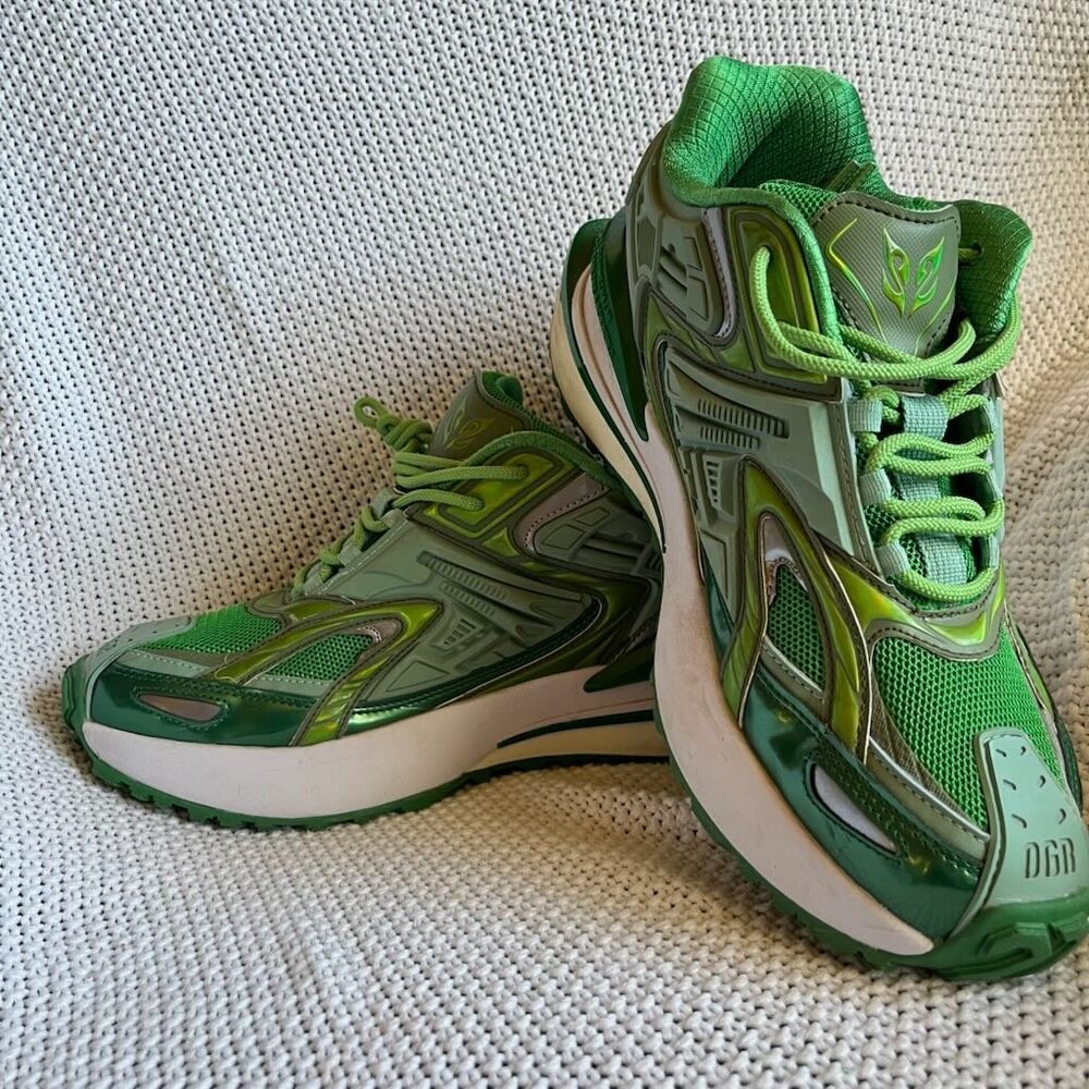 Neon green alt basketball streetwear designer platform Mens Sneaker Green US 10